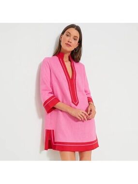Tuckernuck Pink Tunic with Red Trim